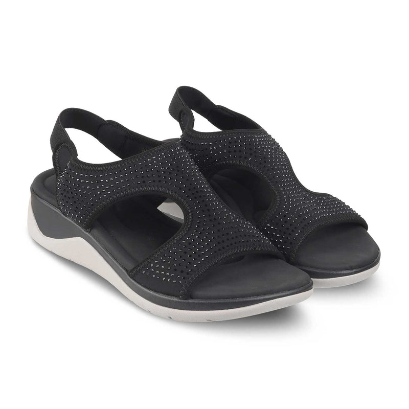 The Luis Black Casual Sandals