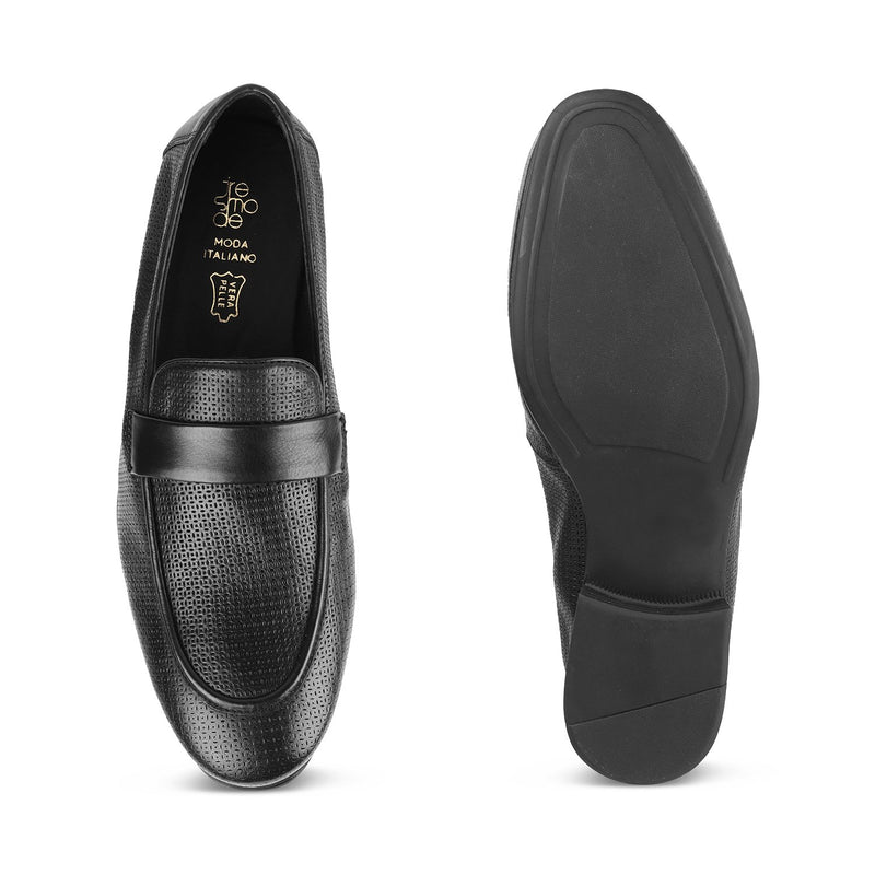 The Brix Black Driving Loafers For Men