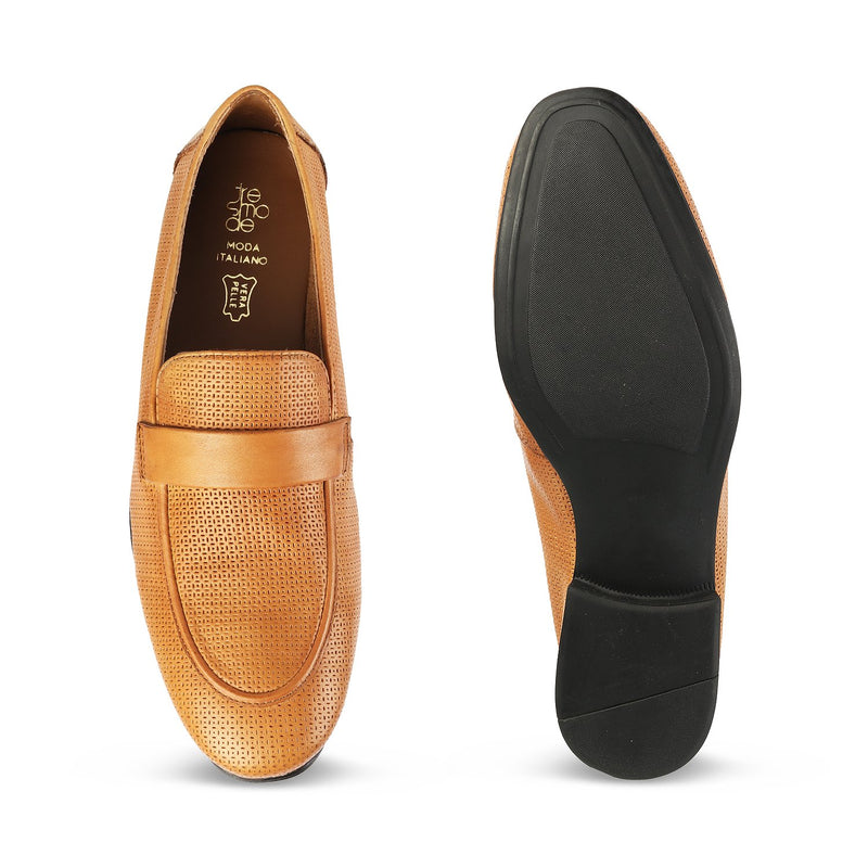 The Brix Tan Driving Loafers For Men