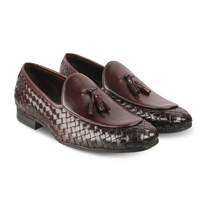 The Sobhach Brown Leather Loafers For Men