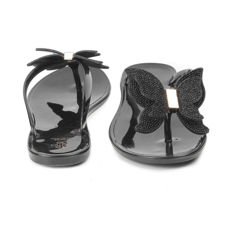 The Saint Black flip-flops