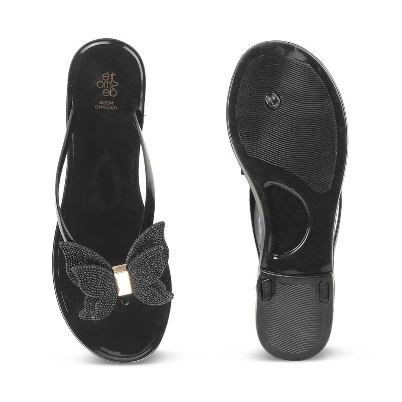 The Saint Black flip-flops