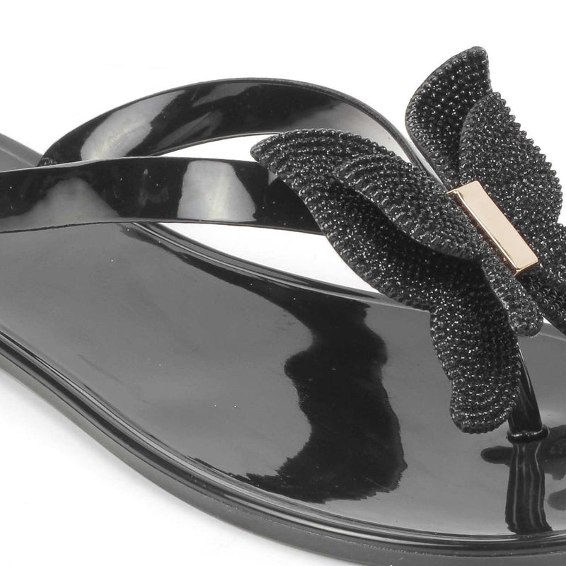 The Saint Black flip-flops