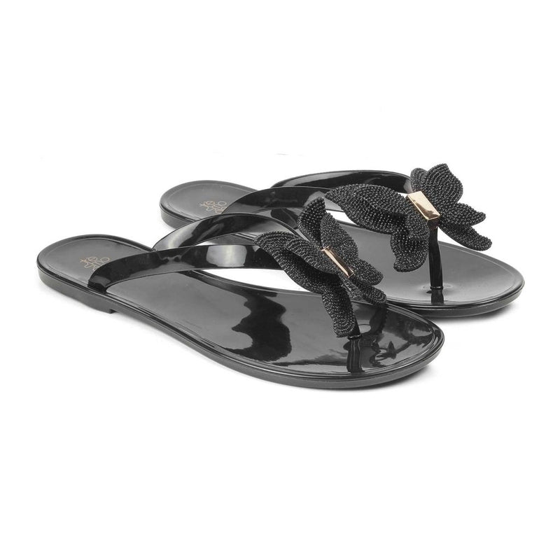 The Saint Black flip-flops