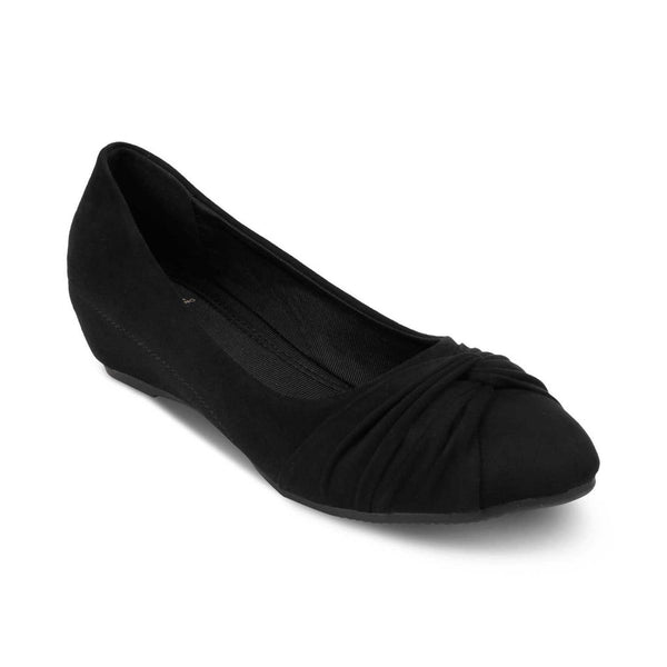 The Salvador Black Wedge heel ballerinas