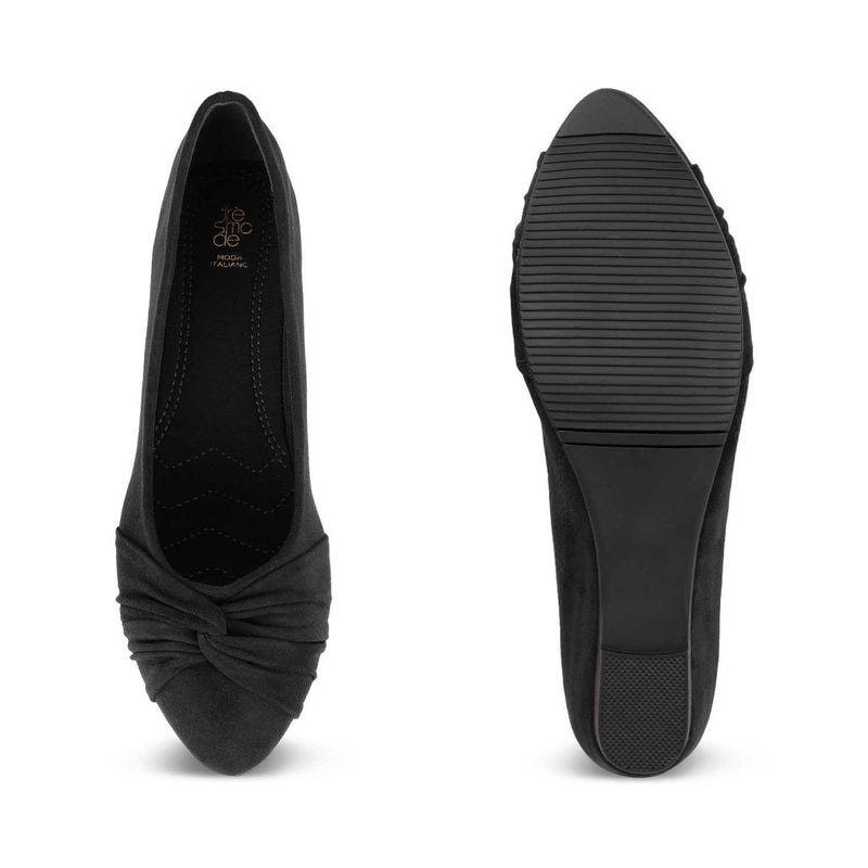 The Salvador Black Wedge heel ballerinas