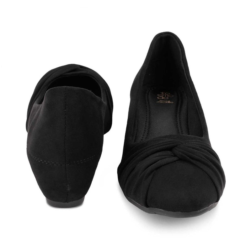 The Salvador Black Wedge heel ballerinas